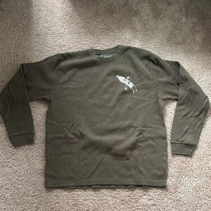 Men's Olive Long Sleeve Shirt with Design